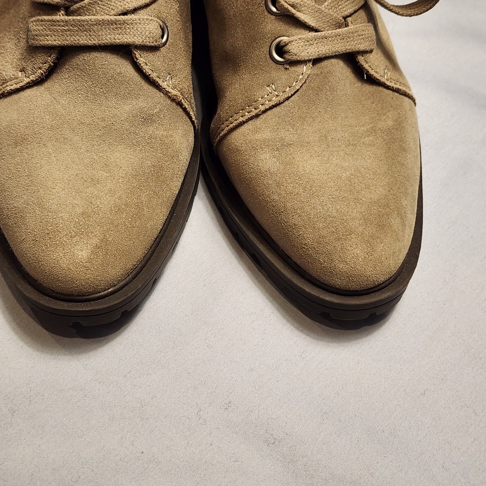 Lucky Brand Womens Jacenia Suede Boots Side Zip Shearling (greenish) Size 6.5 M - Picture 4 of 11